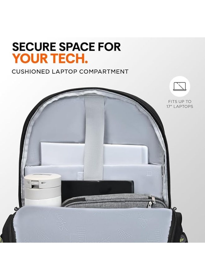 سكاي باجز Skybags Propack Plus 17 Inch Compatible Anti‑Theft Laptop Backpack 36L | 3 Compartments with Rain Cover | Air Mesh Back Panel | Side Bottle Pocket | Office & Travel Backpack for Men & Women - Image 2